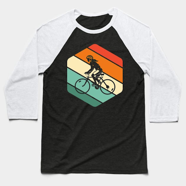 Cycling Sunset Baseball T-Shirt by justin moore